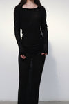 Marc le bihan shoulder lace long -sleeved dress 2864 black